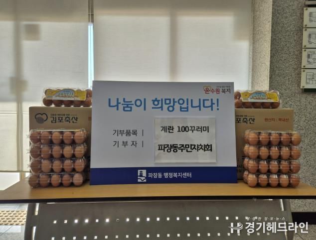 수원특례시 장안구 파장동, 한 알마다 온정 담은 달걀 기부