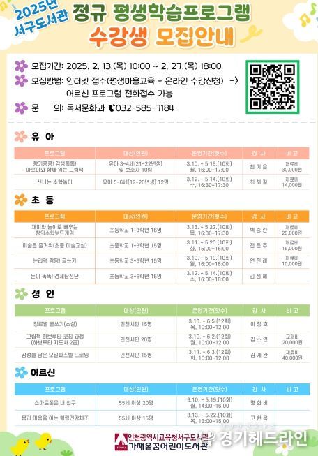 상반기 평생학습프로그램 학습자 모집