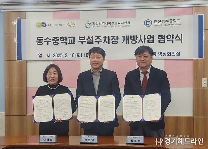 인천북부교육지원청, 학교 주차장 개방 협약 체결로 지역 주민 주차난 해소