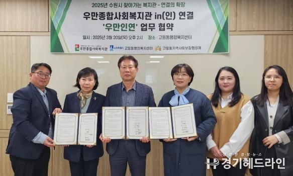 수원특례시 팔달구 고등동, 우만종합사회복지관과 업무협약 체결