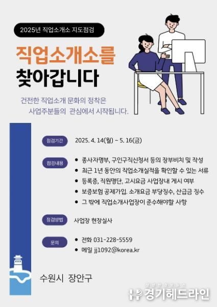 수원특례시 장안구, 직업소개사업장 지도점검 실시