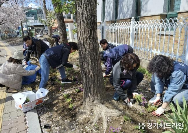 수원특례시 장안구 파장동, 새봄맞이 손바닥정원 정비 실시
