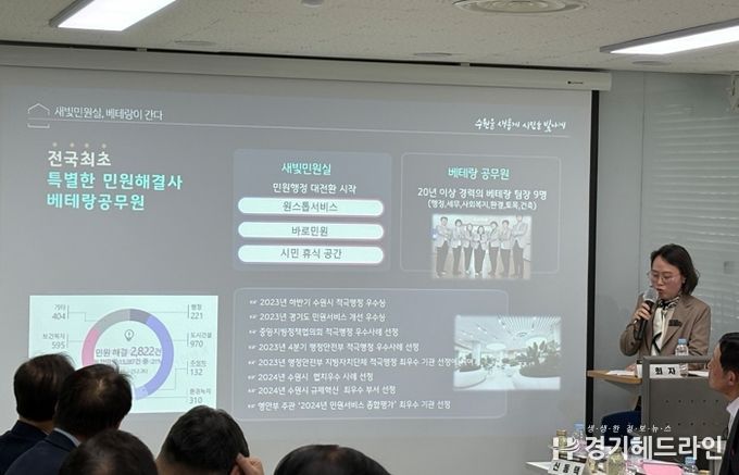 김경숙 베테랑팀장 고충 민원 해결 사례를 발표하고 있다.