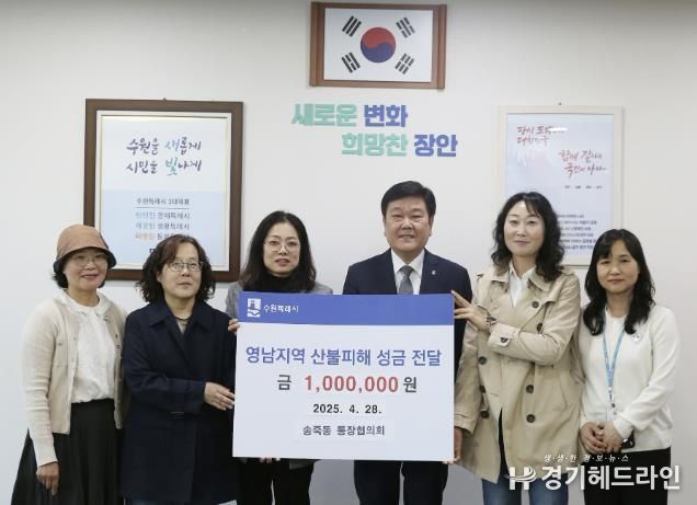 수원특례시 장안구 송죽동, 영남지역 산불 피해 지원 성금