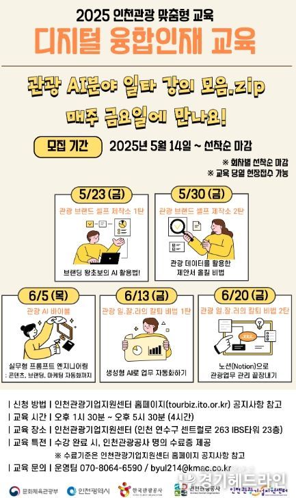 인천지역 관광기업 대상 실무 교육