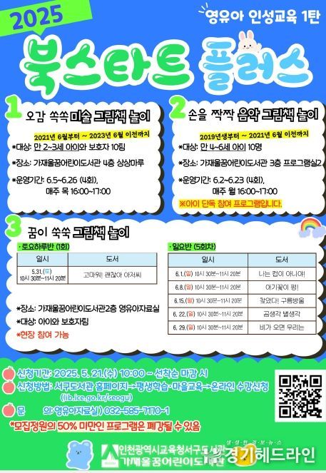 우리 아이 첫 인성교육 북스타트 플러스 프로그램 참여자 모집