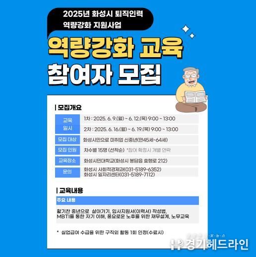 2025년 퇴직인력 역량강화 교육 참여자 모집 포스터