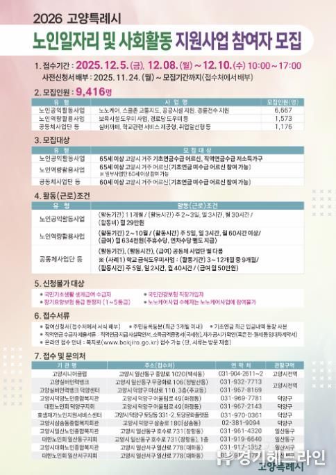 2026년 노인일자리 참여자 모집 홍보물