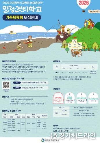 인천광역시교육청, 2026 농어촌유학 말랑갯티학교 전국 확대 운영 모집