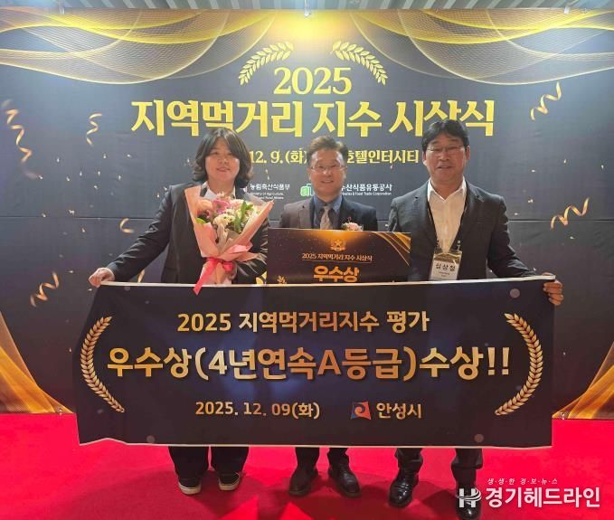 안성시, 지역먹거리지수 4년연속 우수 지자체 선정