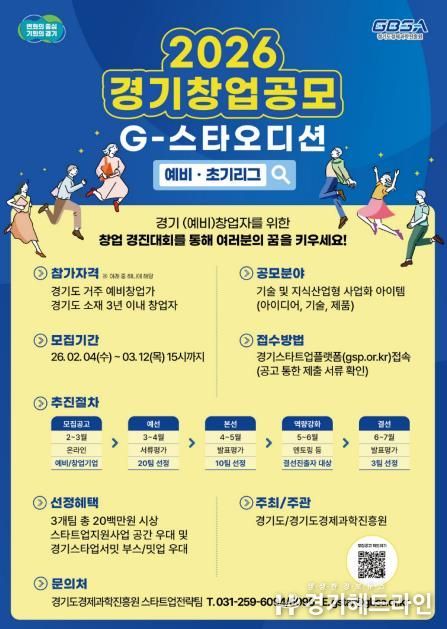 2026 경기 창업 공모 모집 포스터