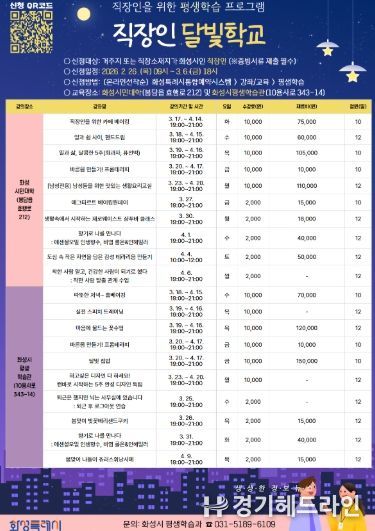 직장인 달빛학교 1차 수강생 모집 안내 포스터