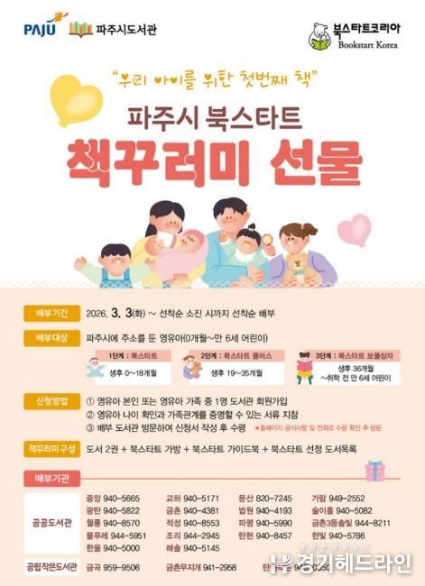 파주시 도서관, 영유아 가족을 위한 ‘북스타트’ 시작