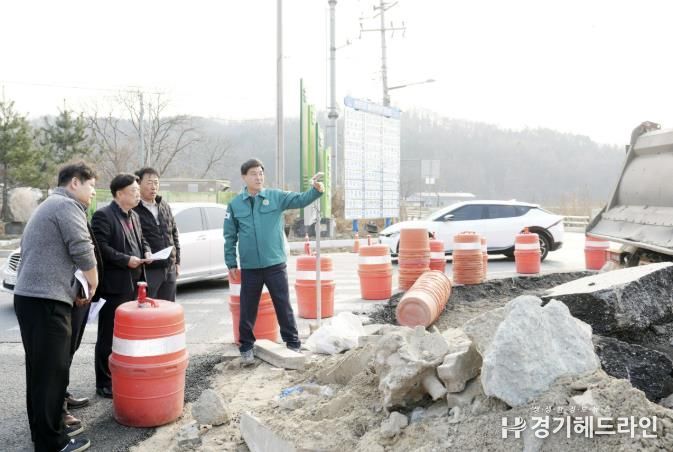 광주시, 관음사거리 회전교차로 설치 공사 현장 점검