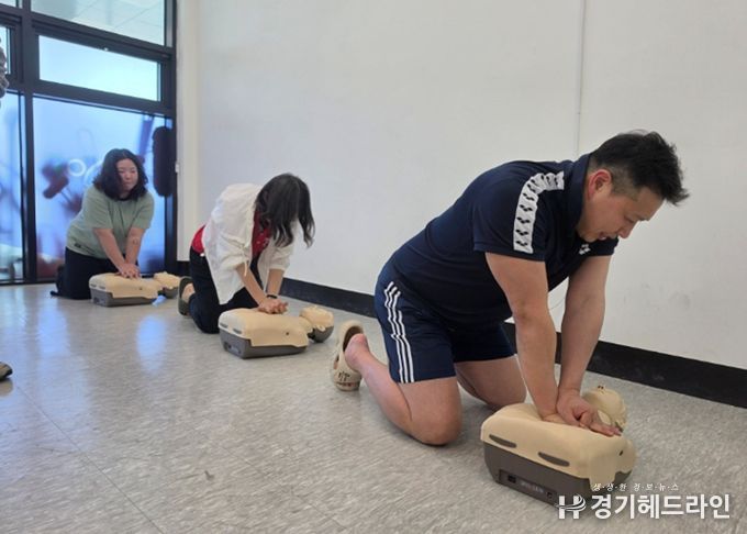 여주도시공사 가남체육센터, 심정지 대응 자체 모의훈련 실시