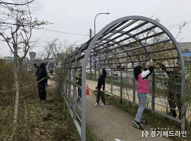 수원시 권선구 세류1동, 수원역 급수탑 인근 장미터널 새단장